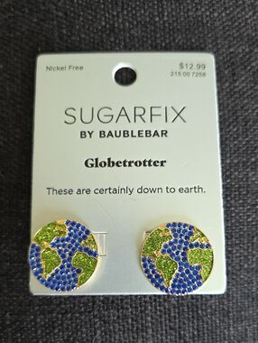 SUGARFIX by BaubleBar Globetrotter Earth Stud Earrings - Blue & Green